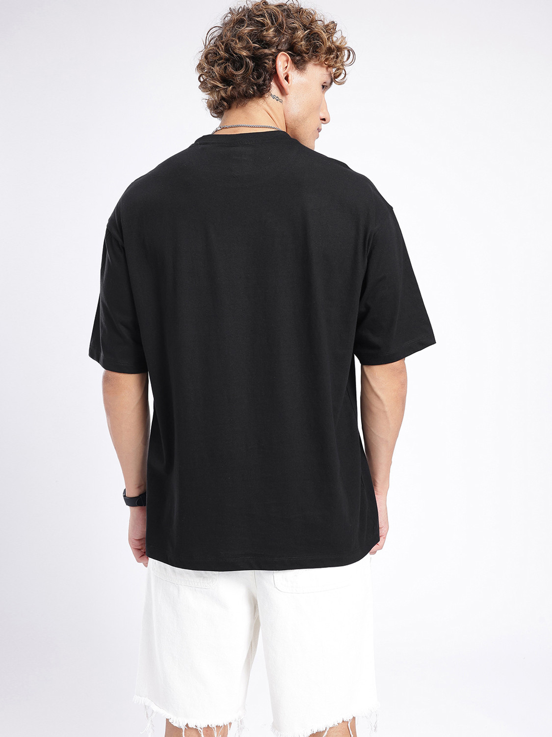 Image of Glitchez Graphic Print Men Round Neck Black T-Shirt