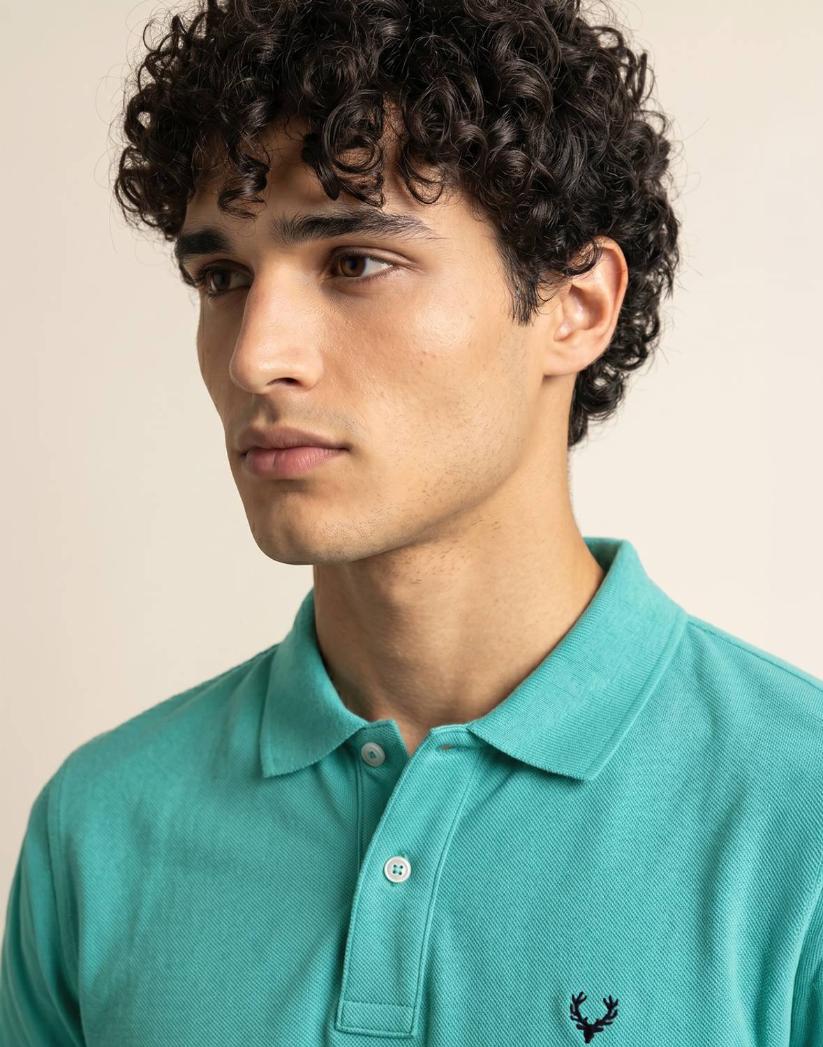 Allen Solly Solid Men Polo Neck Green T-Shirt - Image 5