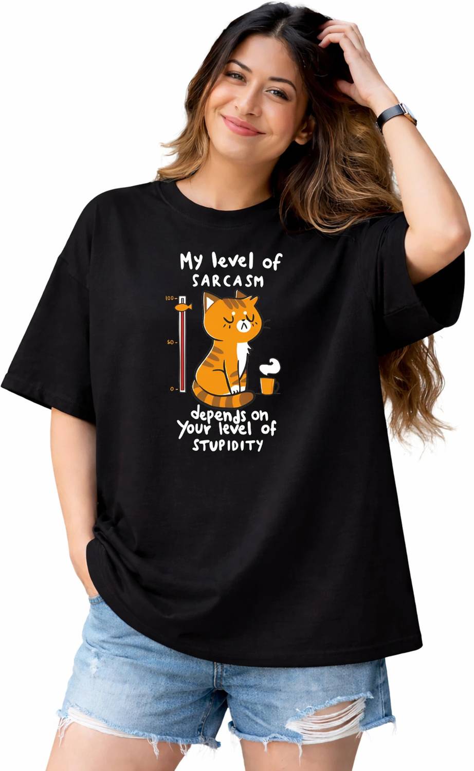 BELTLY Graphic Print Women Round Neck Black T-Shirt
