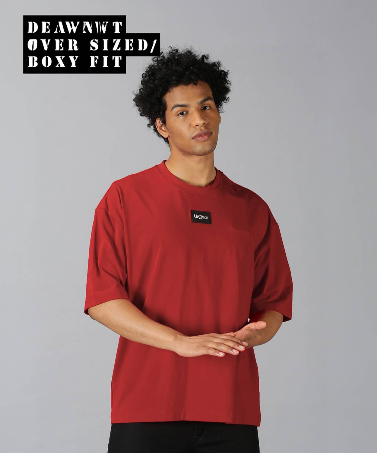UrGear Men Solid Round Neck Pure Cotton Red T-Shirt