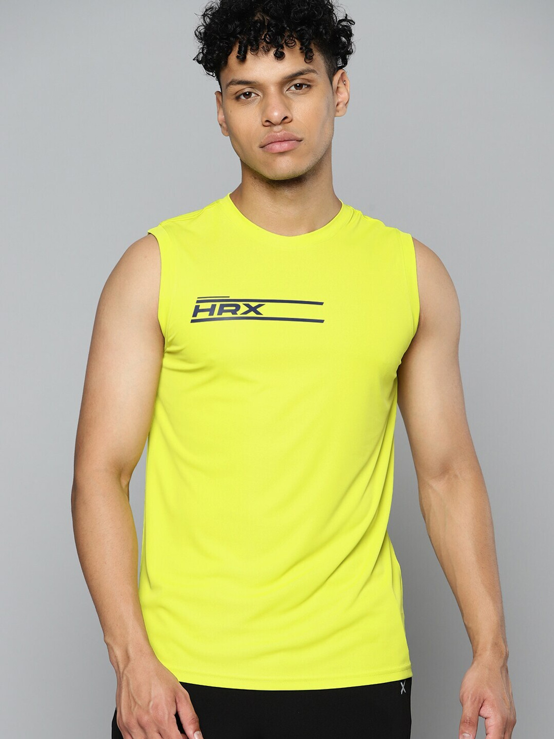 Image of HRX by Hrithik Roshan Printed Men Round Neck Light Green T-Shirt
