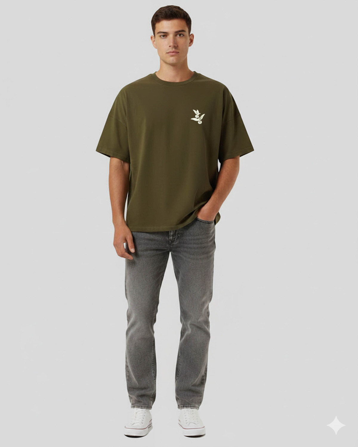 Image of Roadster Graphic Print Men Round Neck Dark Green T-Shirt