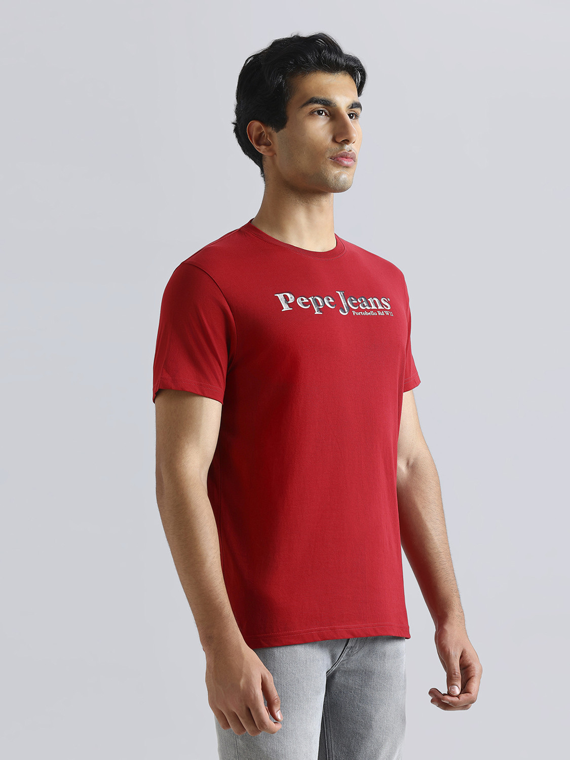 Image of Pepe Jeans Printed Men Crew Neck Red T-Shirt
