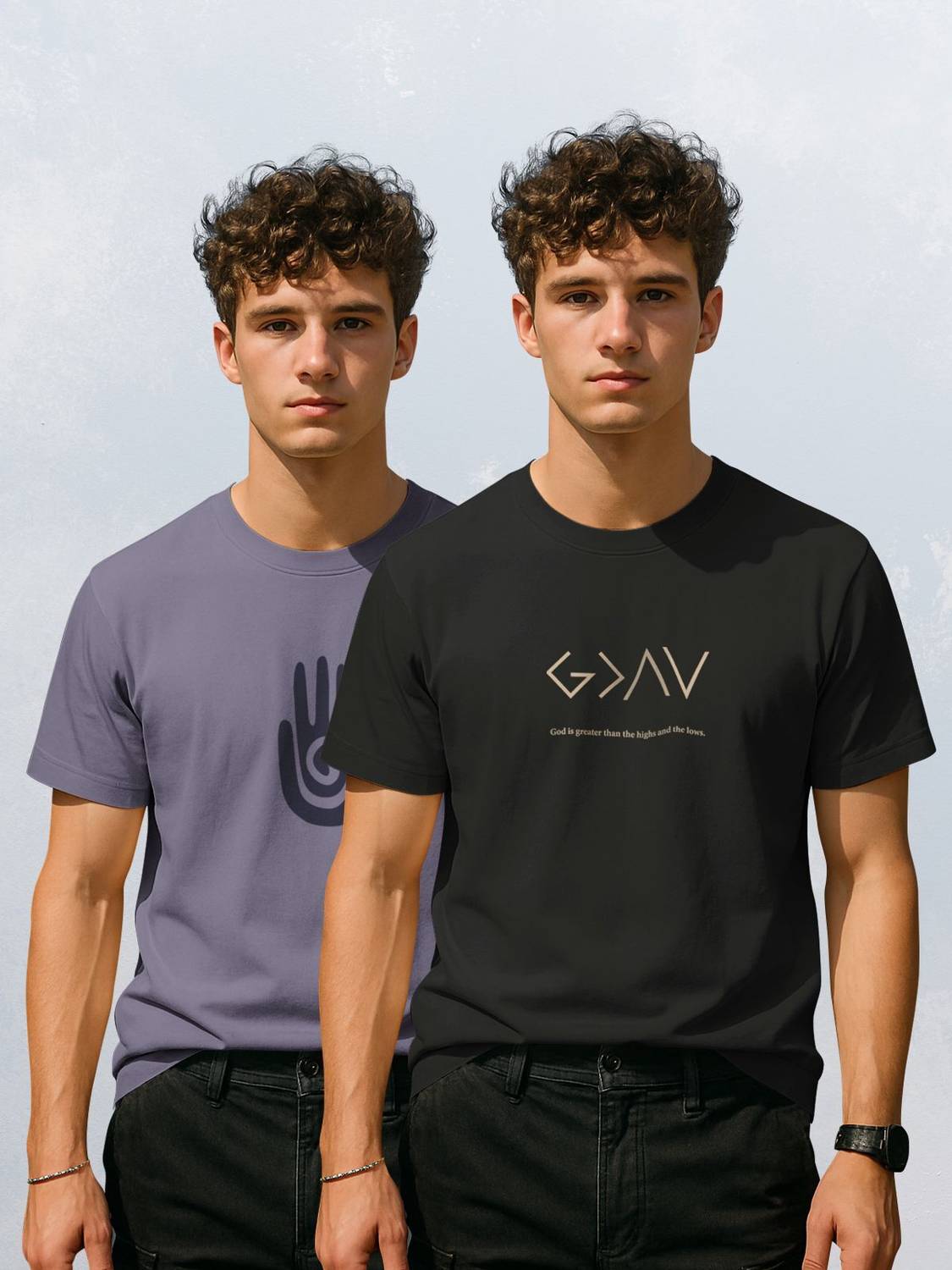 Bullmer Pack of 2 Men Printed Round Neck Cotton Blend Multicolor