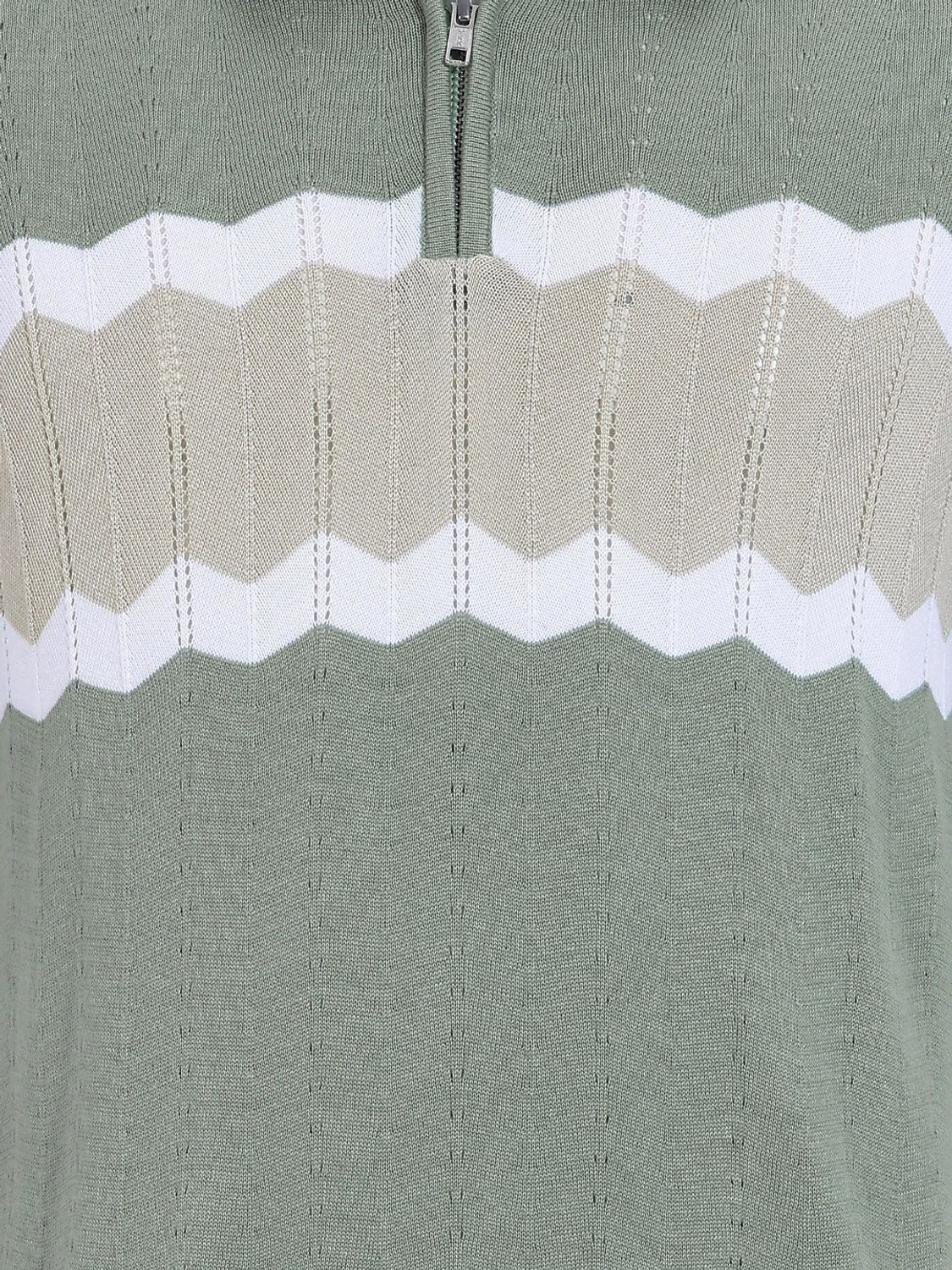 Image of French Connection Colorblock Men Polo Neck Green T-Shirt