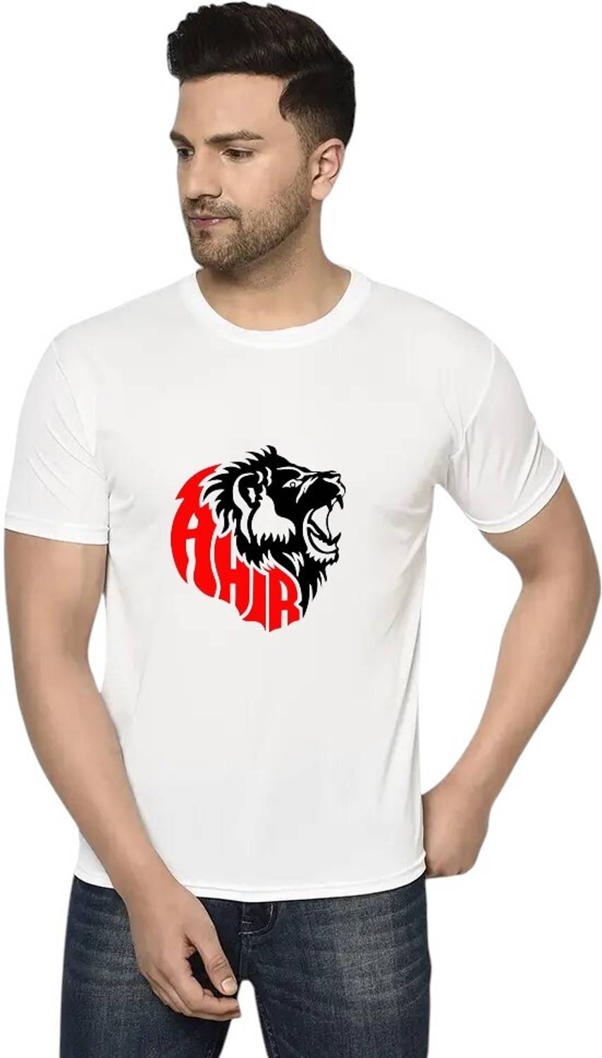 Attirea Graphic Print Men Round Neck White T-Shirt