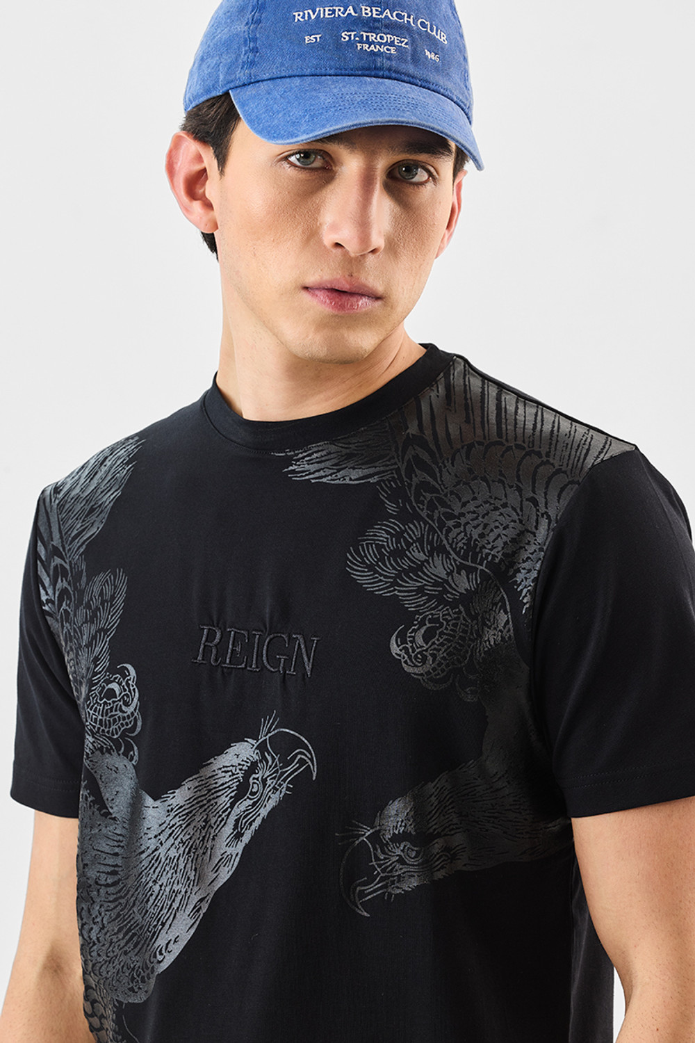 Image of Snitch Graphic Print Men Crew Neck Black T-Shirt