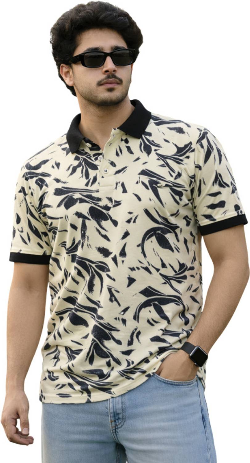 TshirtBuddy Men Printed Polo Neck Polycotton Multicolor T-Shirt