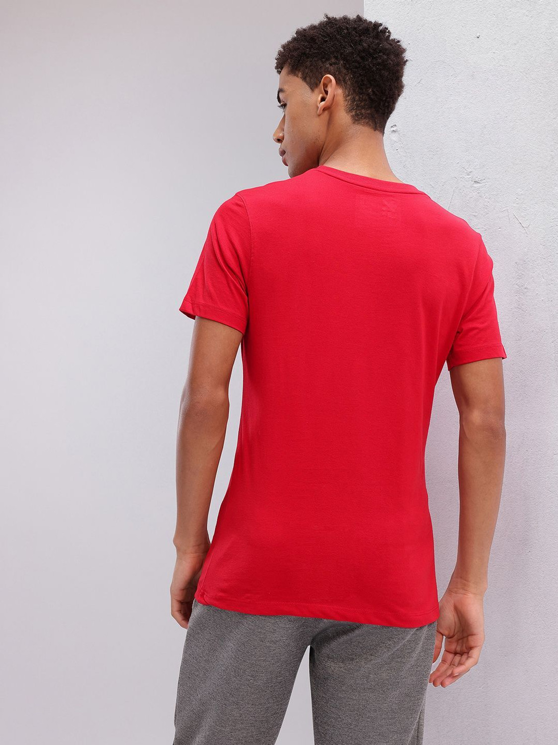 Image of HRX by Hrithik Roshan Printed Men Round Neck Red T-Shirt