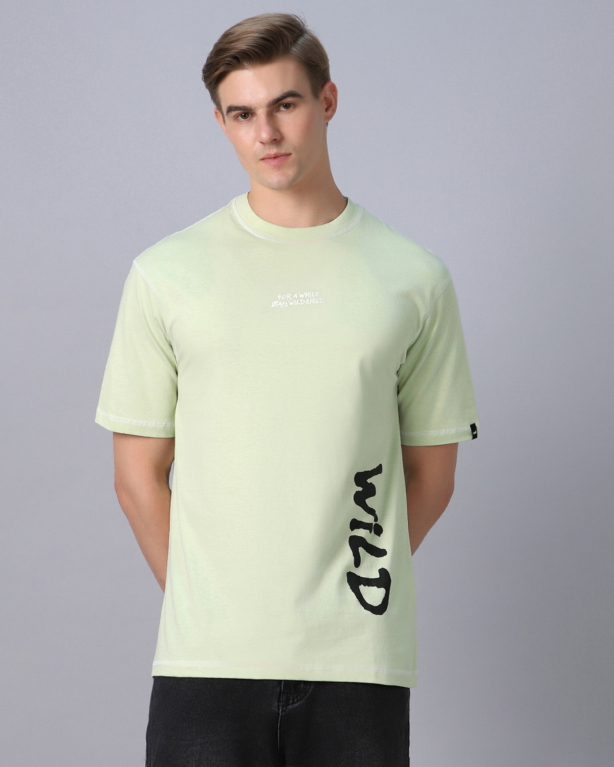 Image of BEWAKOOF Printed Men Round Neck Green T-Shirt