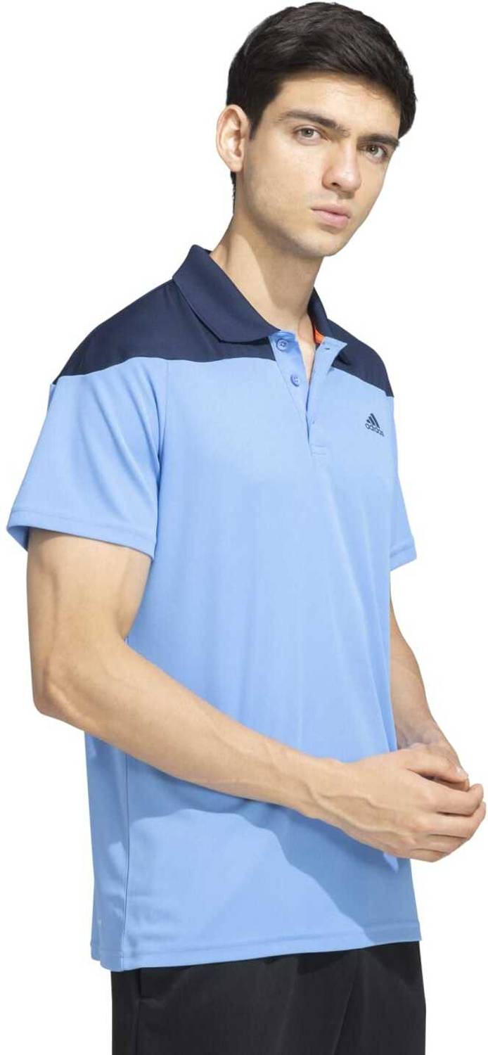 ADIDAS Colorblock Men Polo Neck Blue T-Shirt