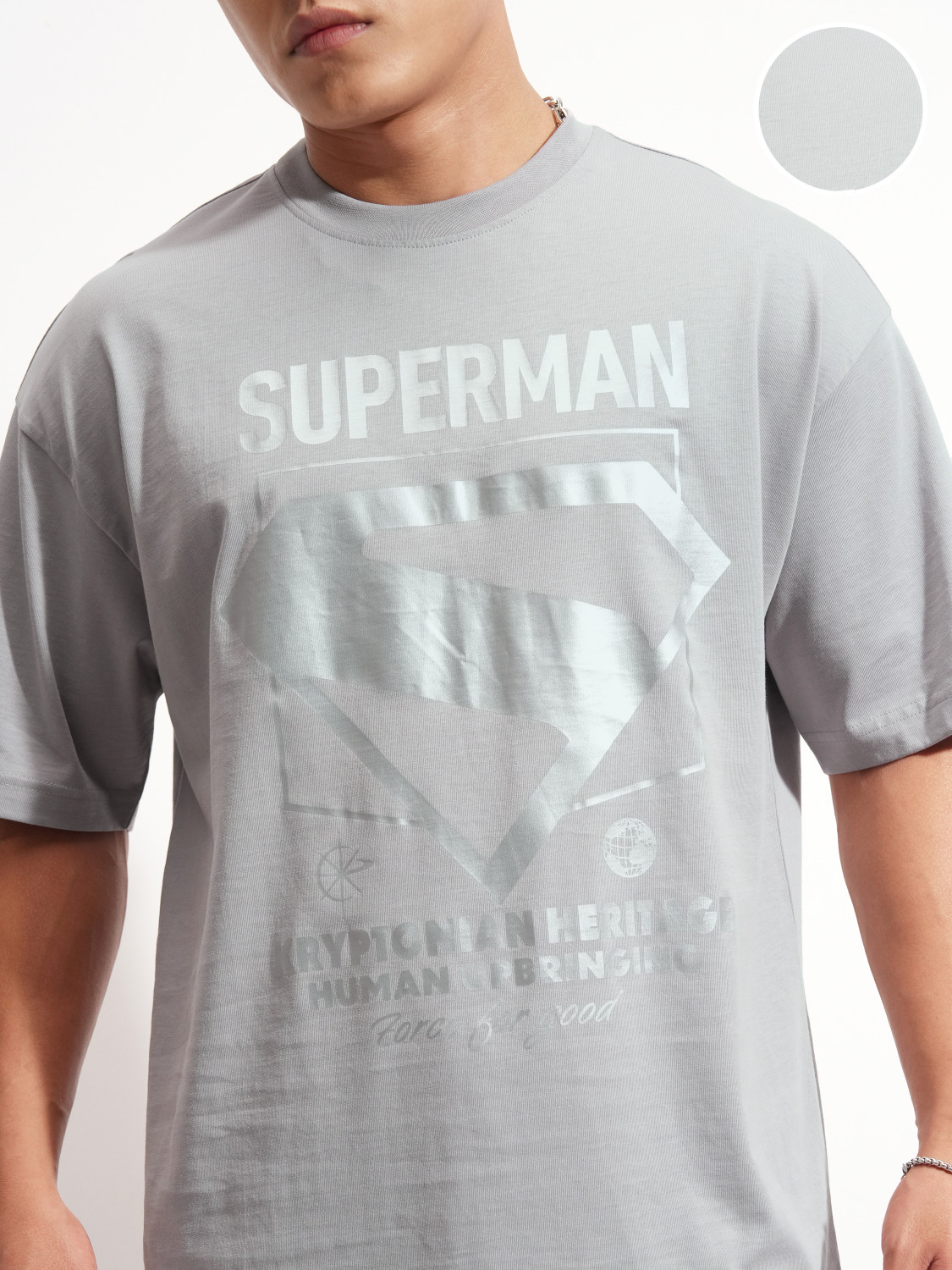 Image of HIGHLANDER Printed Men Round Neck Grey T-Shirt