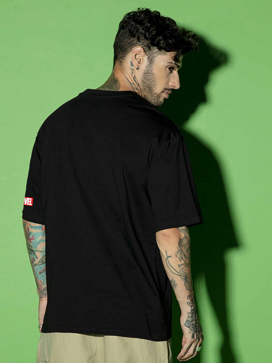 Image of BEWAKOOF Graphic Print Men Round Neck Black T-Shirt