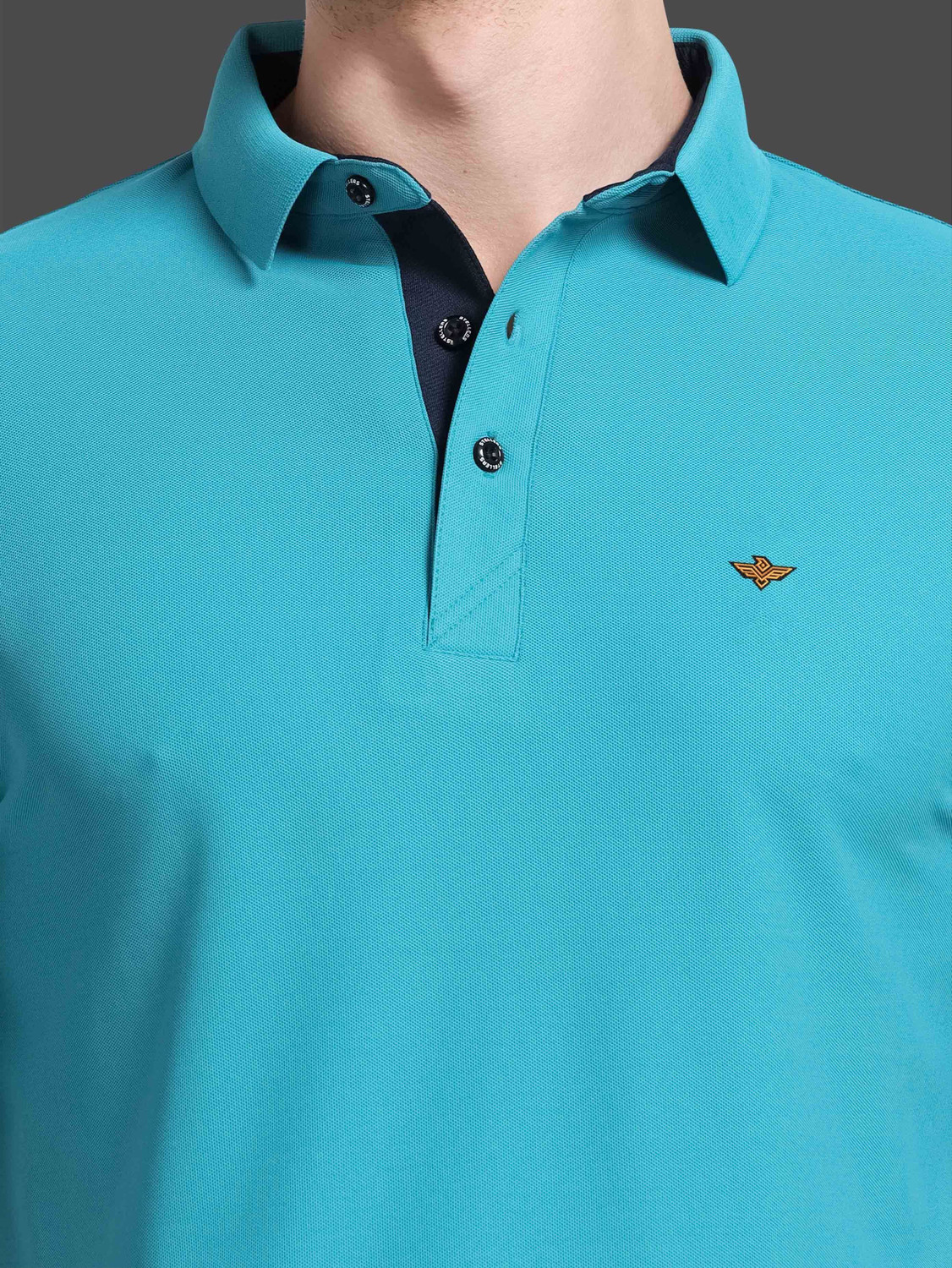 Image of Stellers Solid Men Polo Neck Light Green T-Shirt