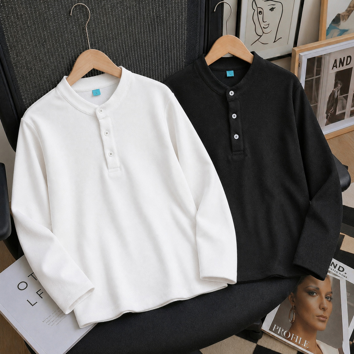 Try This Colorblock Men Polo Neck White, Black T-Shirt