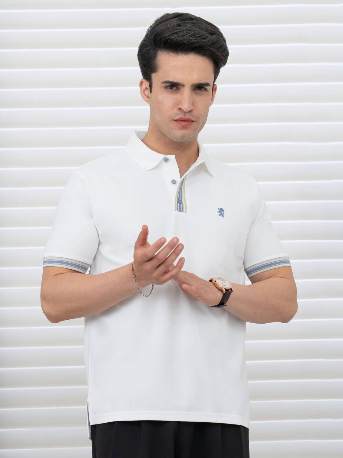 RED TAPE Men Polo Neck White T-Shirt - Image 1