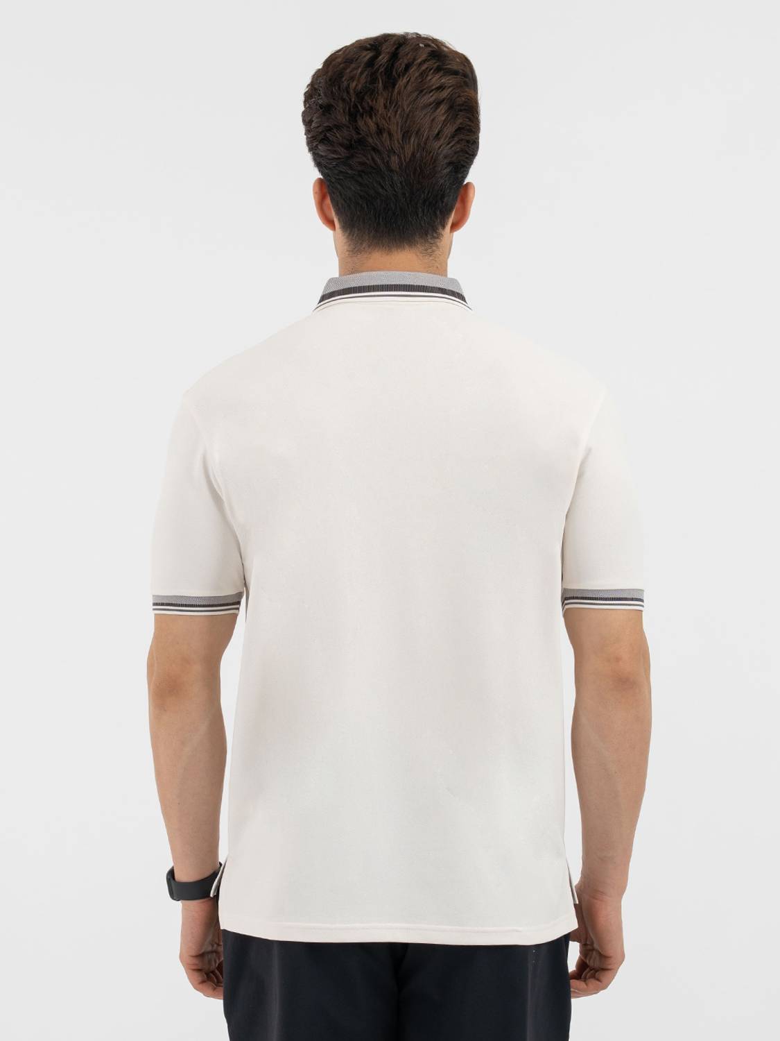 RED TAPE Men Beige Polo Neck T-Shirt - Image 3