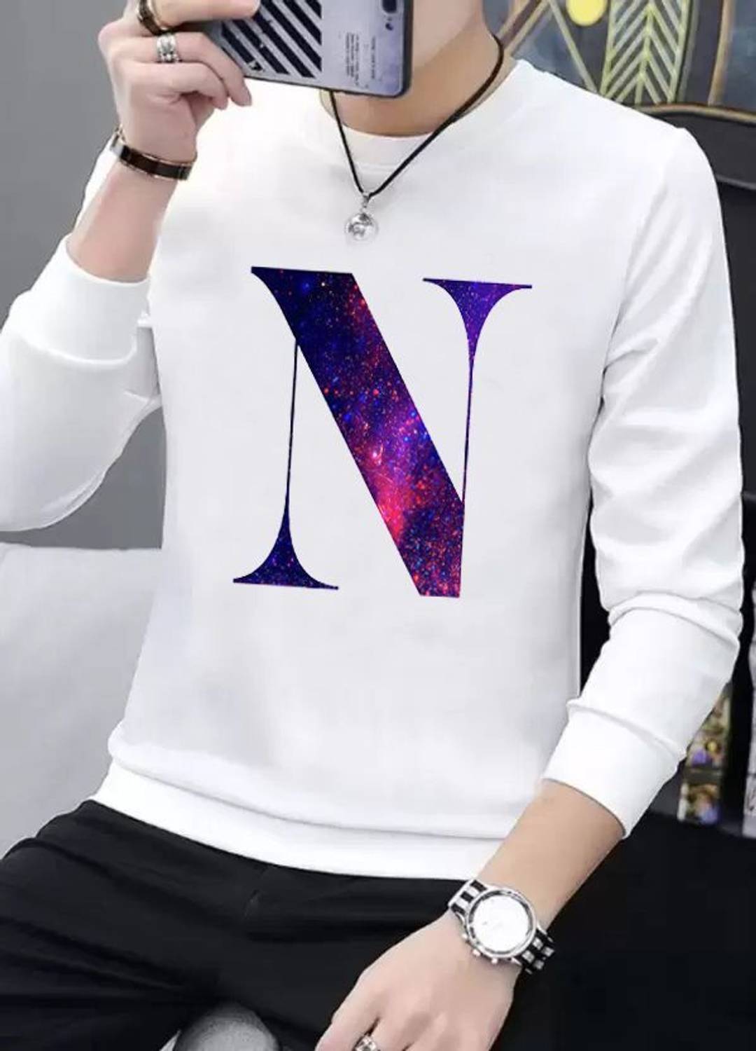 BQF Printed Men Round Neck White T-Shirt