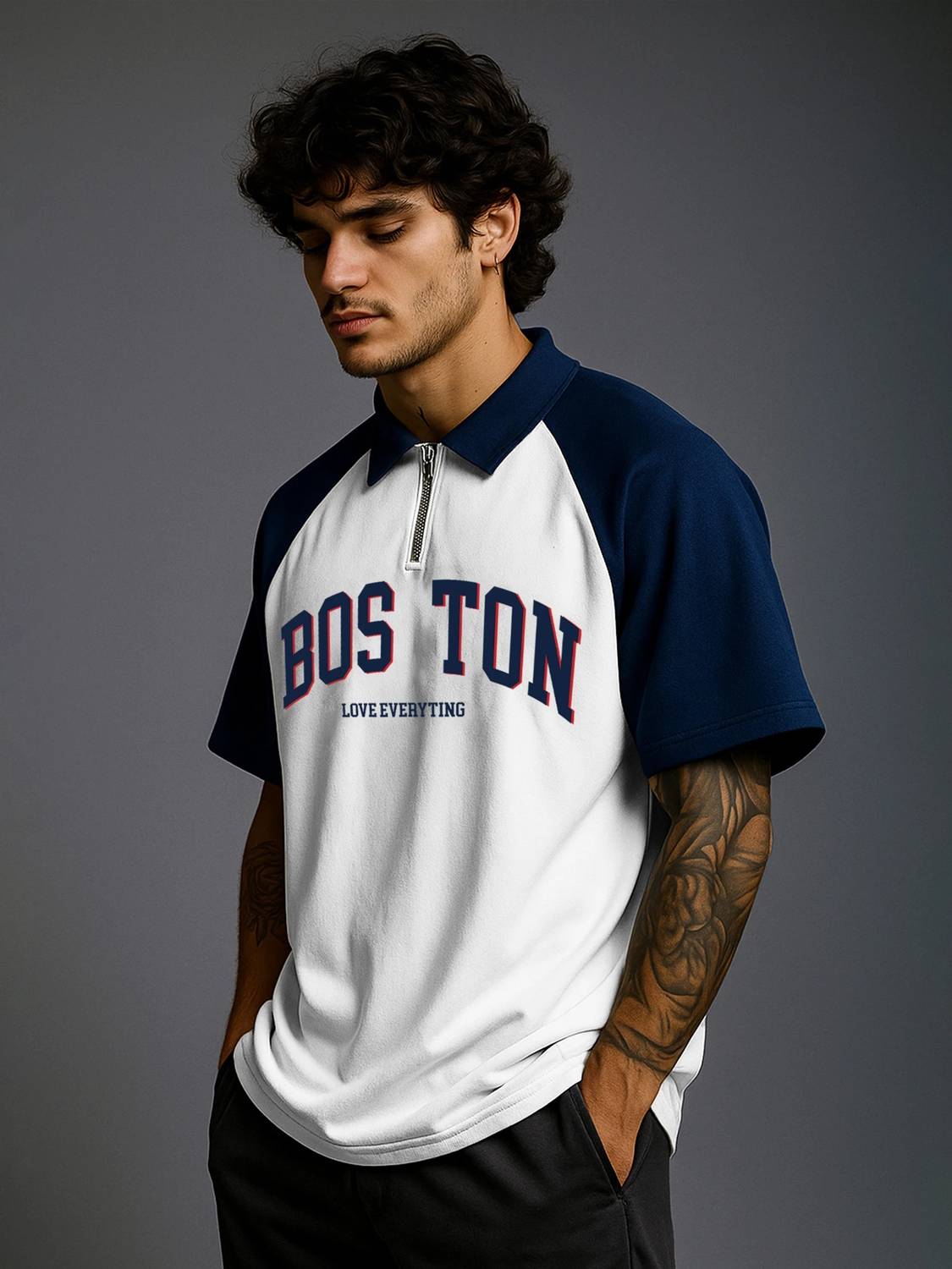 Jump Cuts Printed Men Polo Neck White T-Shirt - Image 5