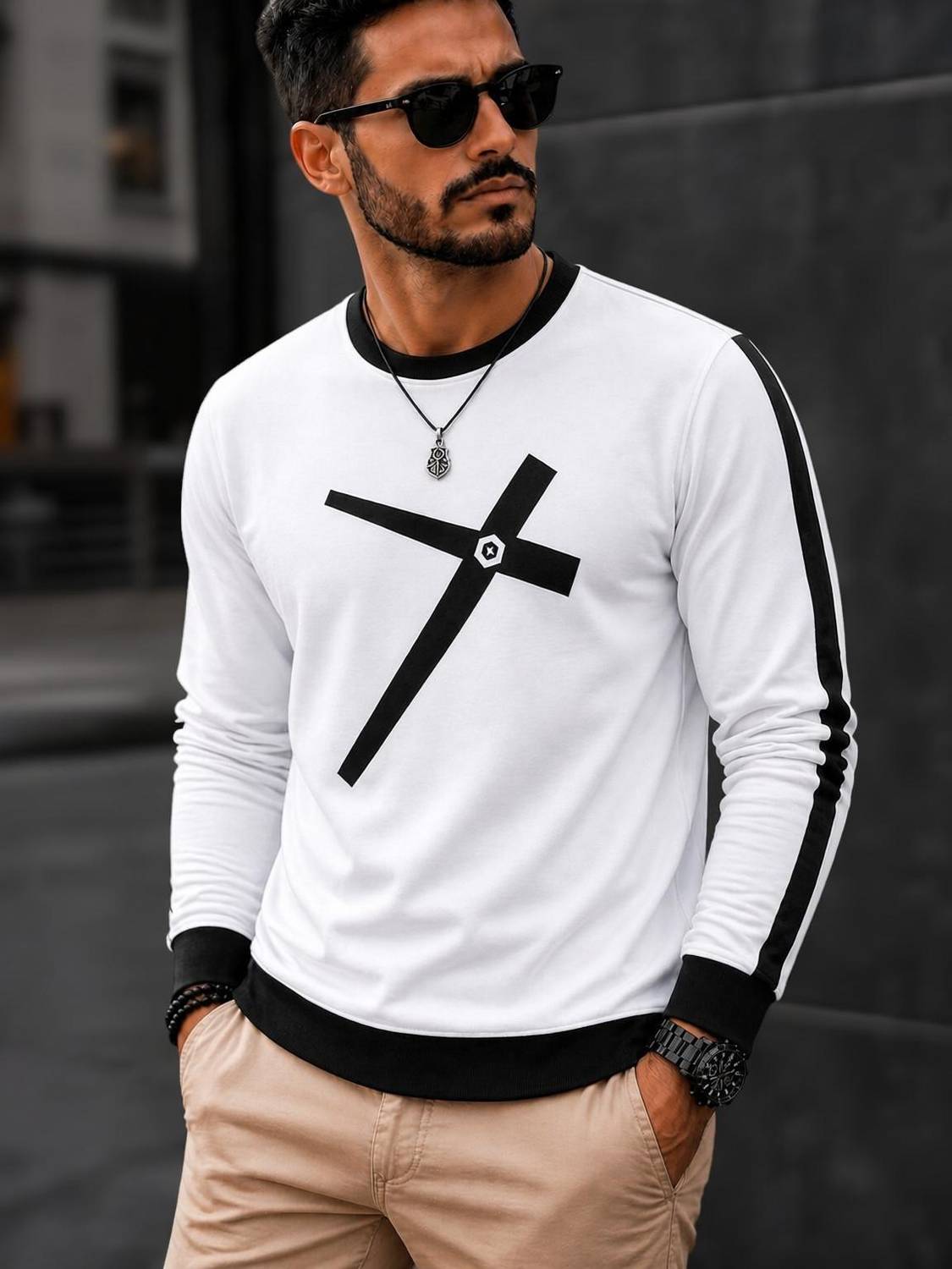 FASHIUM Printed Men Round Neck White T-Shirt