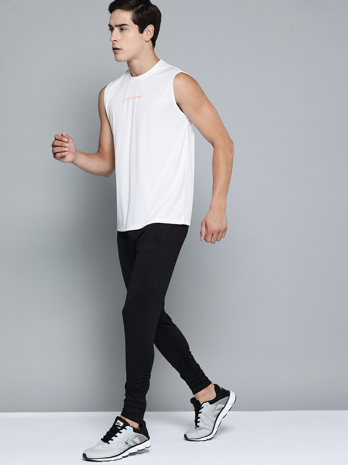Image of HRX by Hrithik Roshan Typography Men Round Neck White T-Shirt