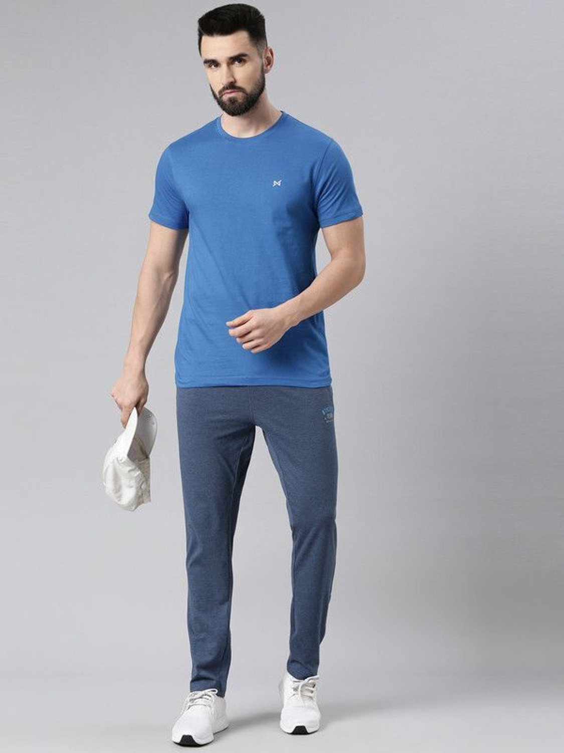 Image of Force NXT Solid Men Round Neck Blue T-Shirt