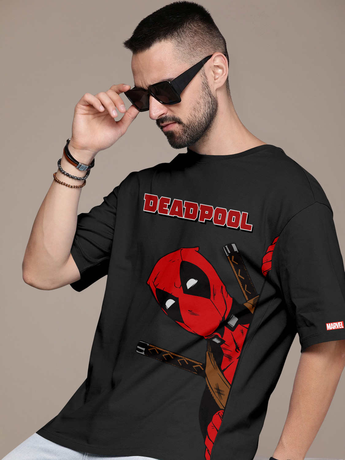 Image of METRONAUT Graphic Print Men Round Neck Black T-Shirt