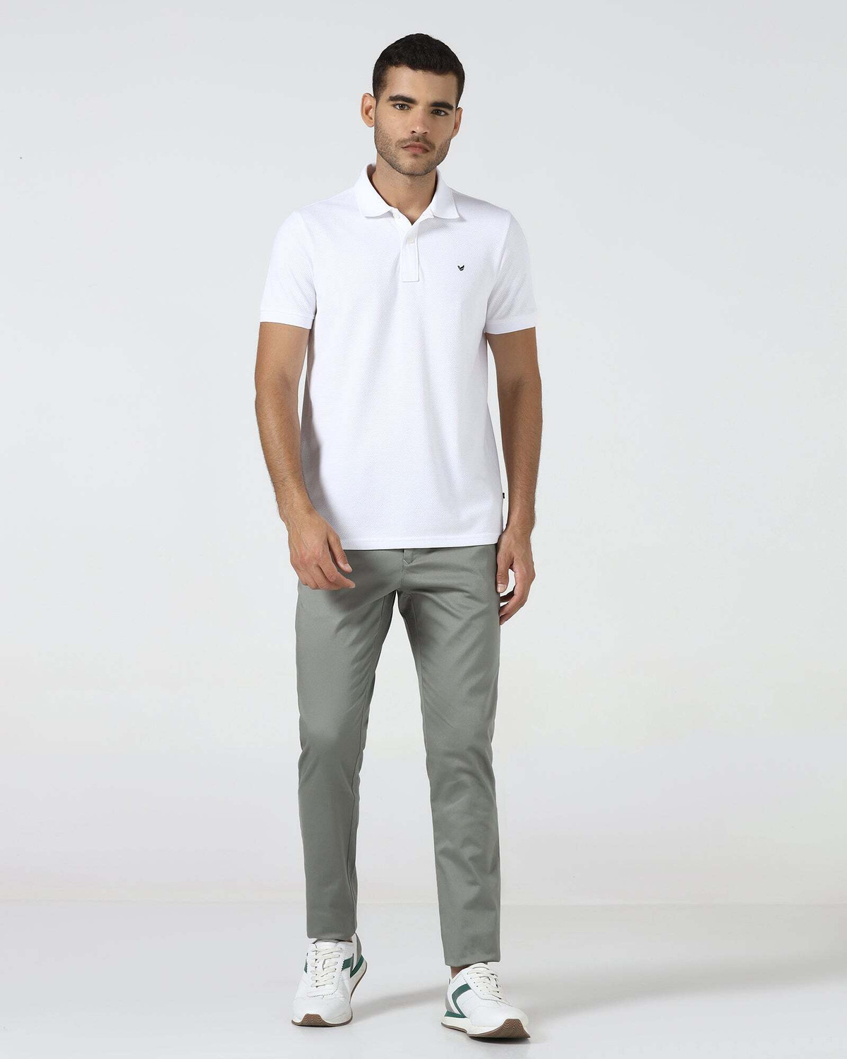 Image of Blackberrys Regular Fit Men Grey Trousers