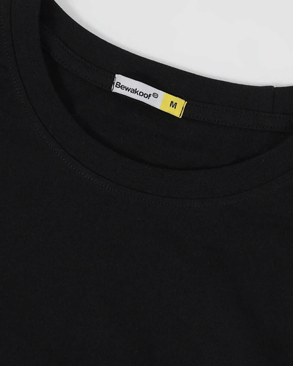 Image of BEWAKOOF Printed Men Round Neck Black T-Shirt