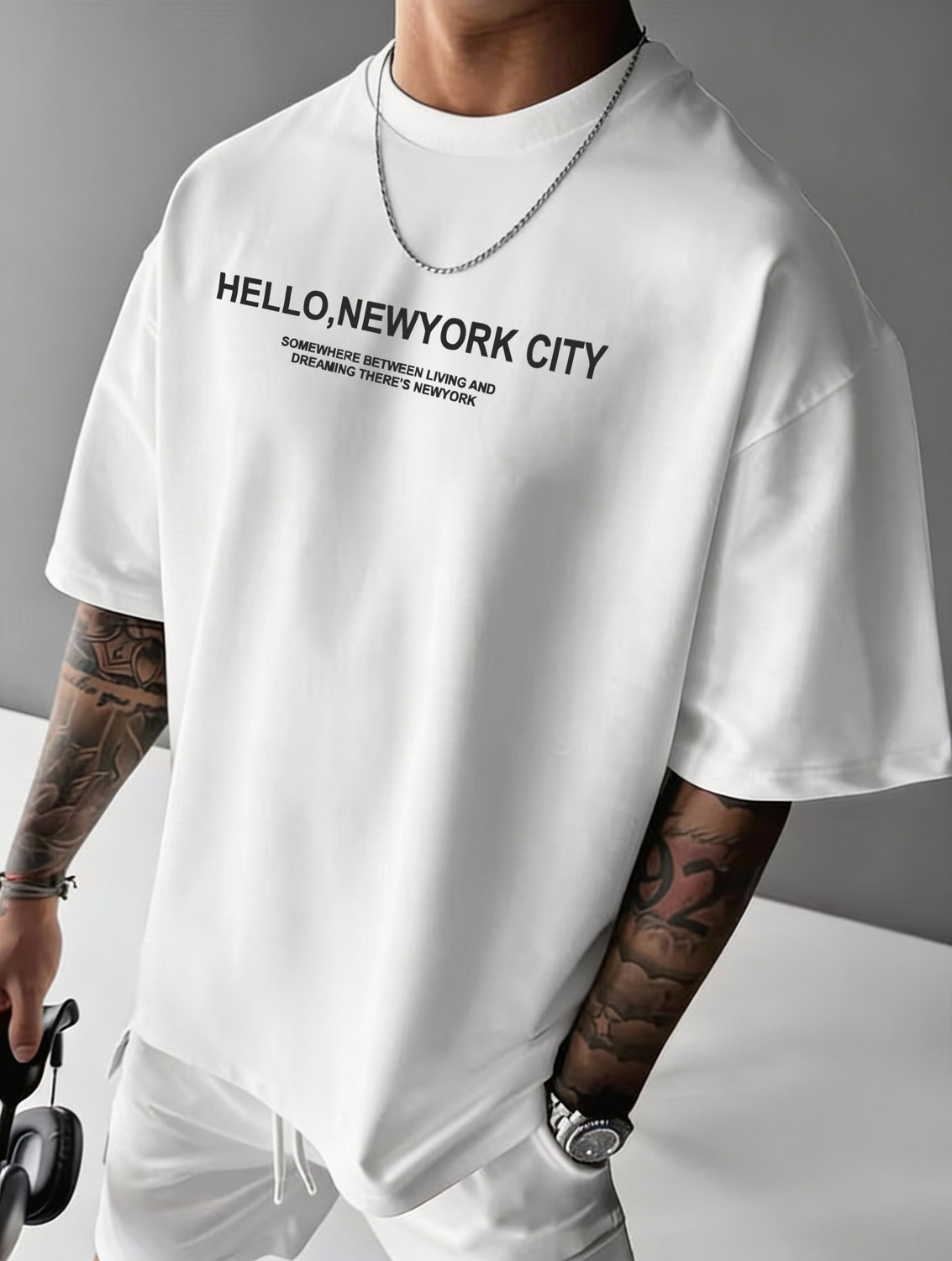 Image of FLYIND VOGUE OUTFIT Typography Men Round Neck White T-Shirt