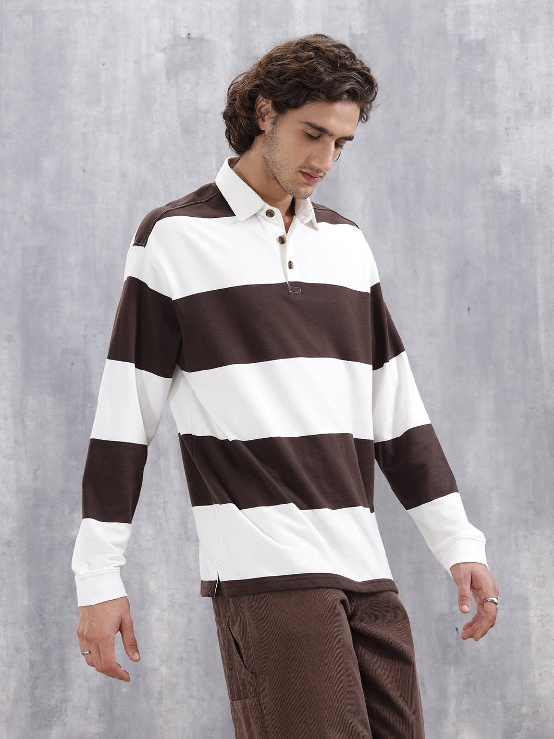 WROGN Men Polo Neck Brown T-Shirt - Image 4