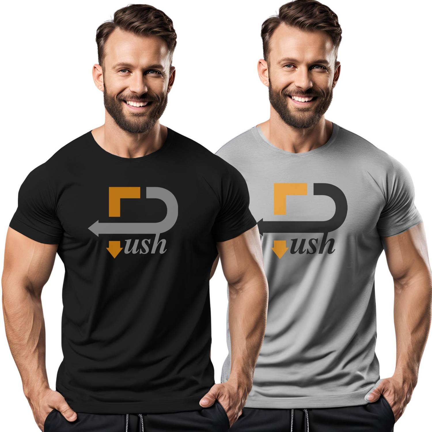 3colors Printed Men Round Neck Black, Grey T-Shirt
