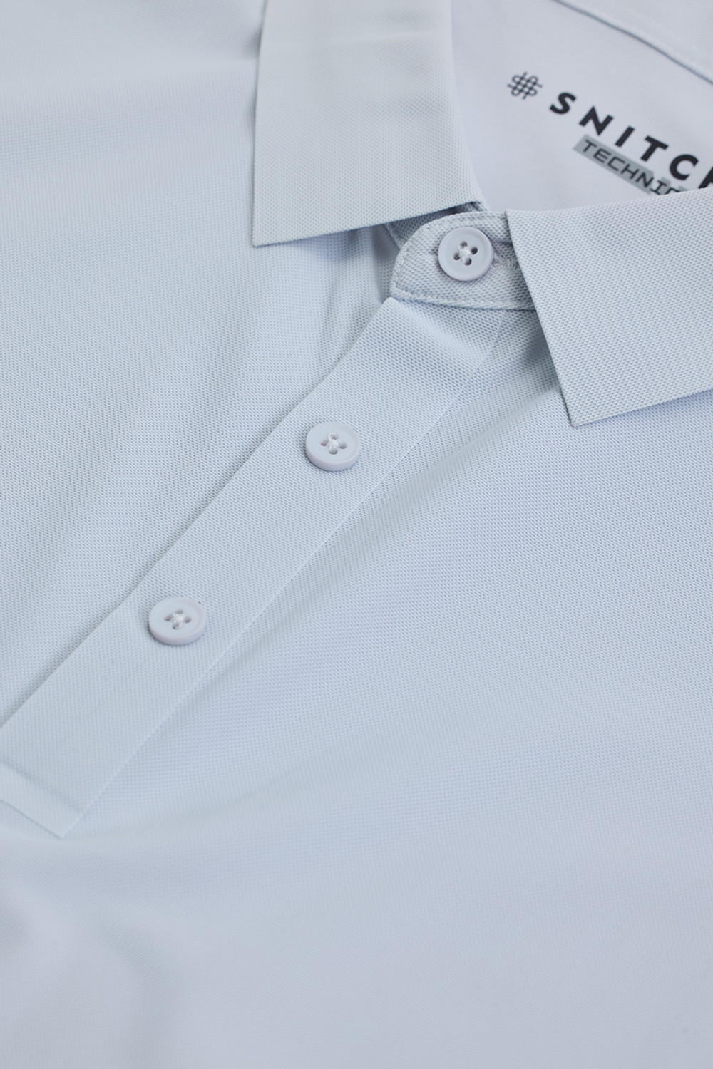 Image of Snitch Solid Men Polo Neck Light Blue T-Shirt