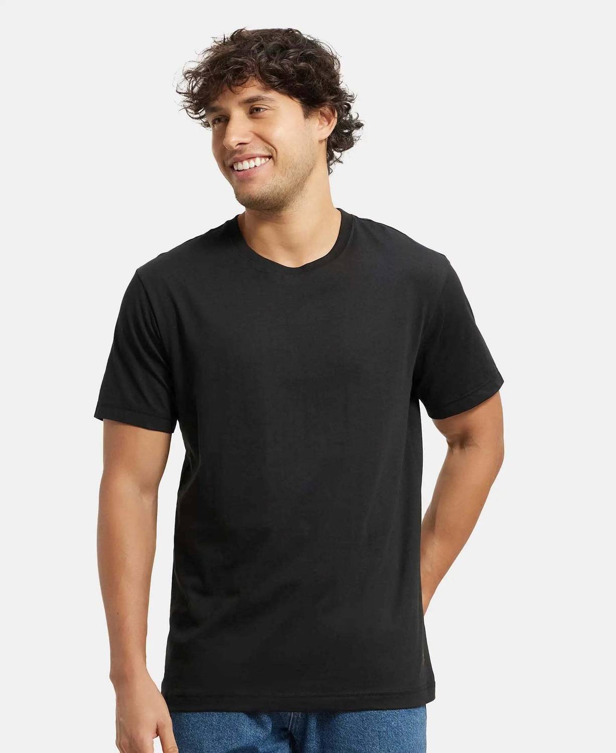 JOCKEY Men Black Round Neck T-Shirt - Image 5