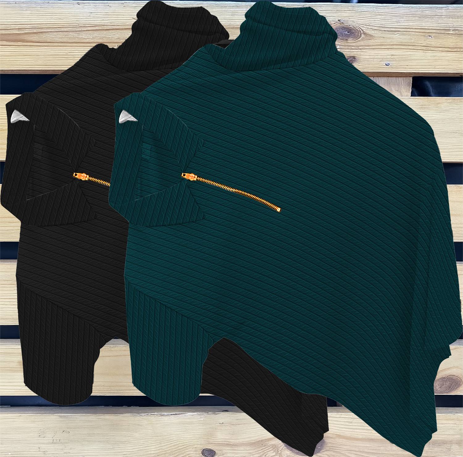 KAJARU Pack of 2 Men Self Design Polo Neck Polyester Dark Green,