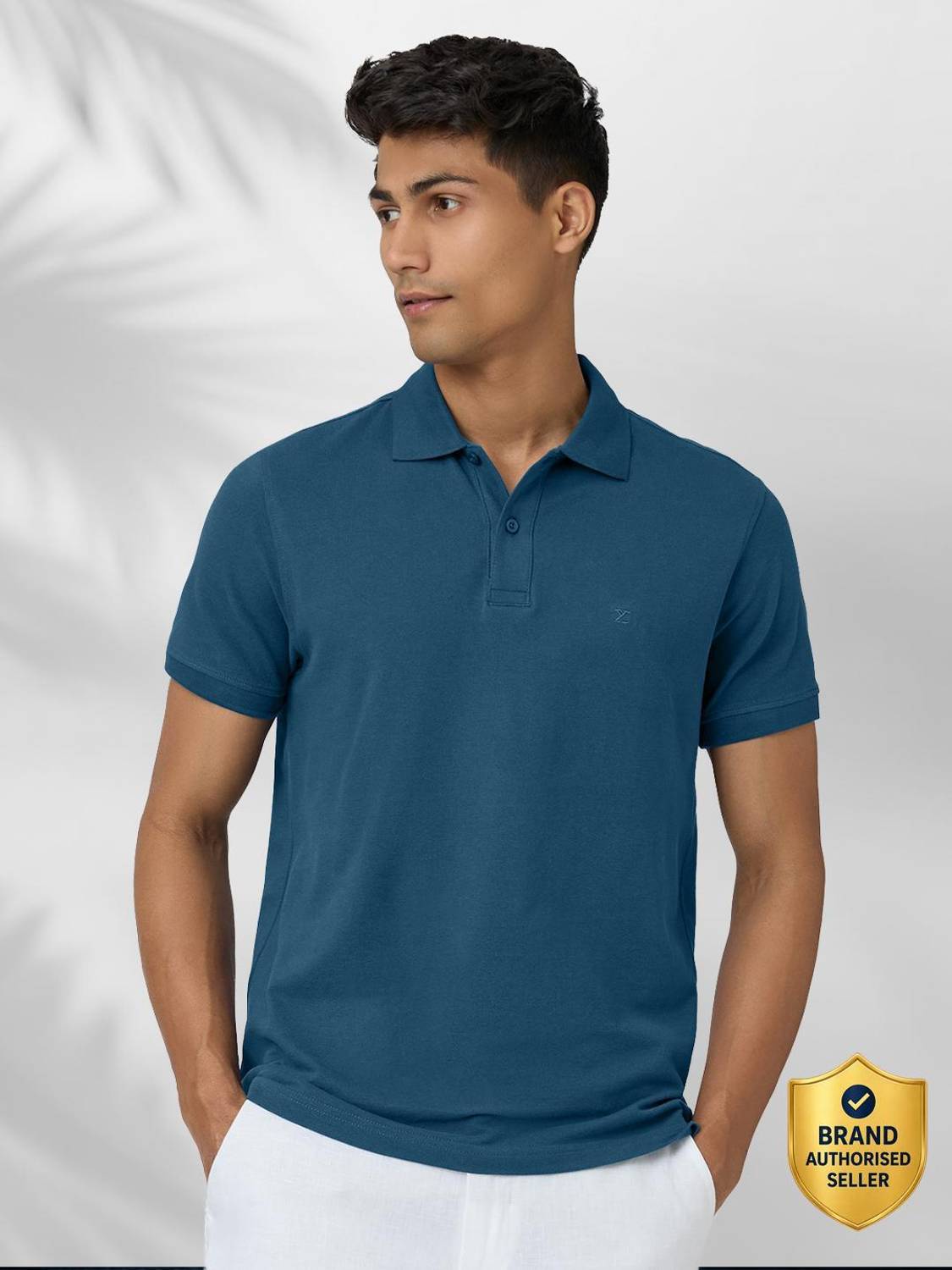 XYXX Solid Men Polo Neck Blue T-Shirt Pack of 1
