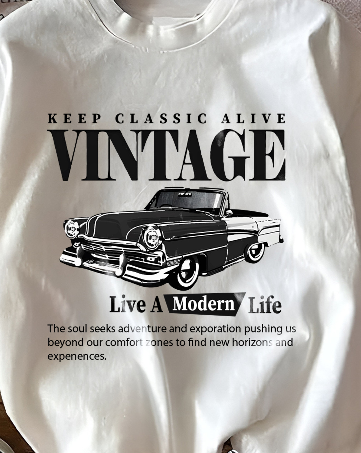 Image of GLOBAL NOMAD Women Graphic Print Round Neck Cotton Blend White T-Shirt