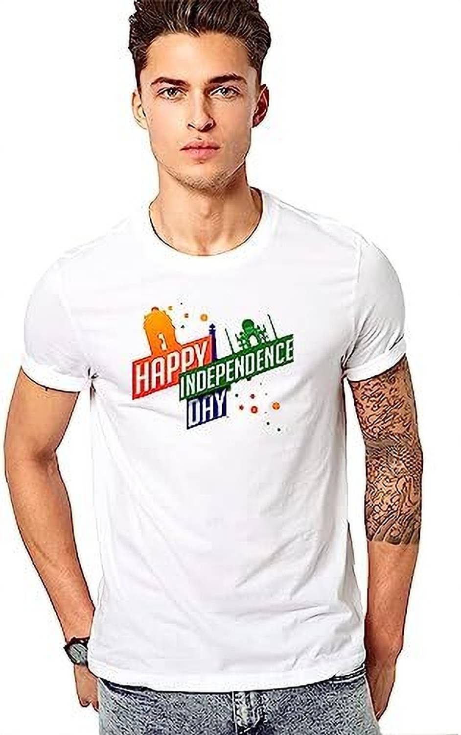 Andrey Graphic Print, Printed, Typography Men Round Neck White T-Shirt
