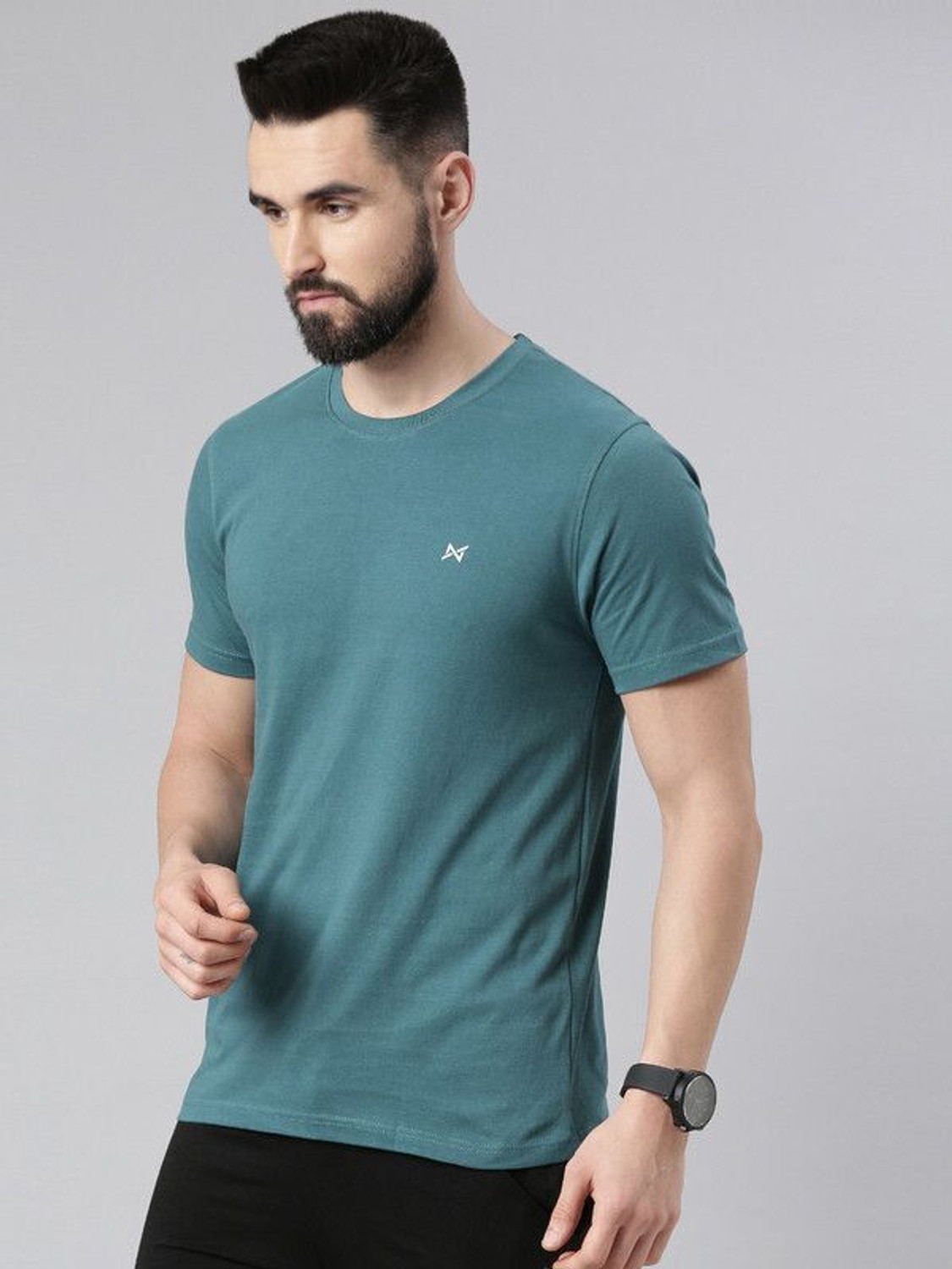 Image of Force NXT Solid Men Round Neck Multicolor T-Shirt