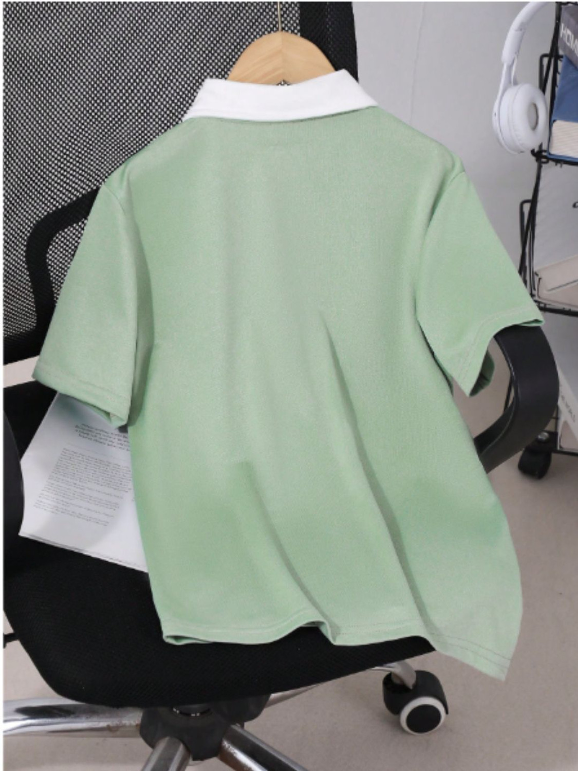 Image of MDS Printed Men Polo Neck Light Green T-Shirt