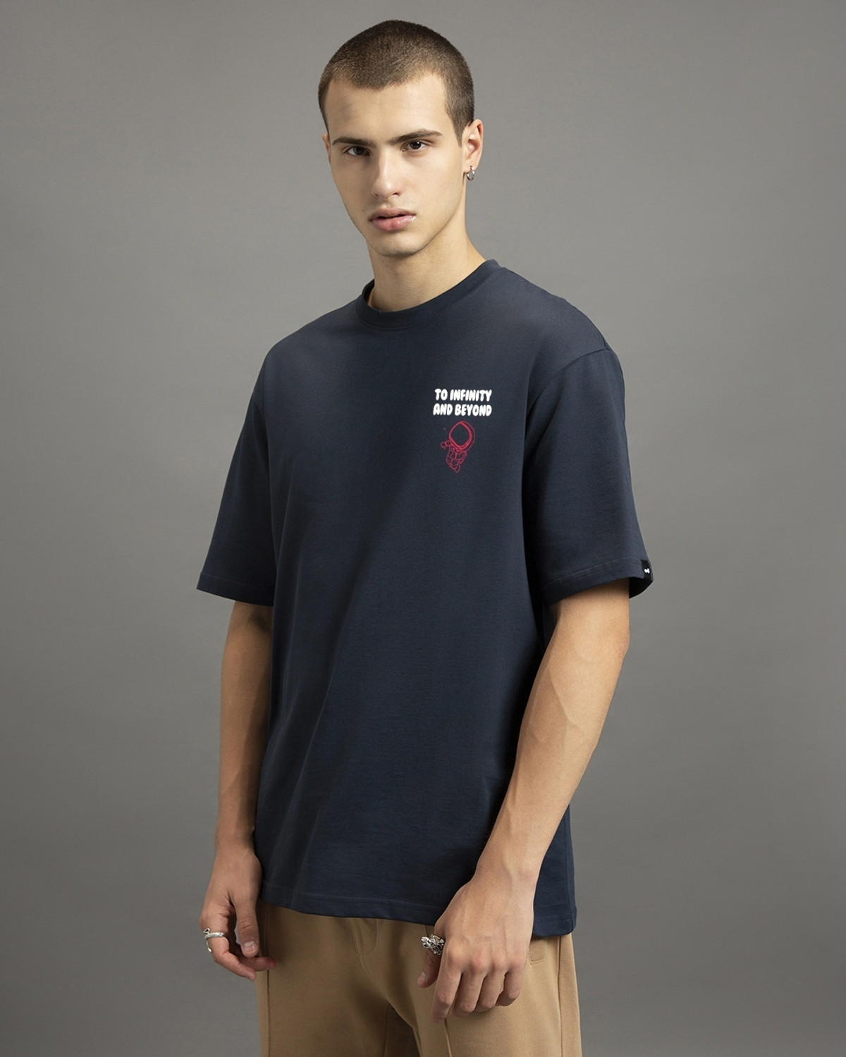 Image of BEWAKOOF Graphic Print Men Round Neck Blue T-Shirt