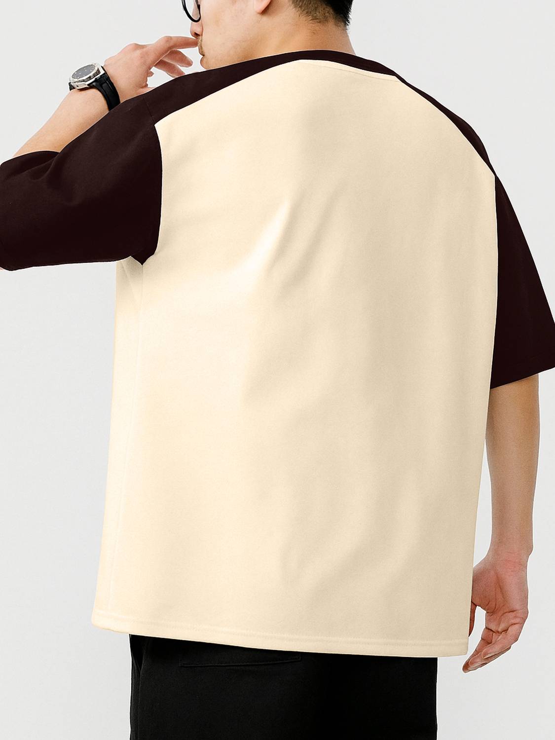Jump Cuts Printed Men Round Neck Beige T-Shirt - Image 3