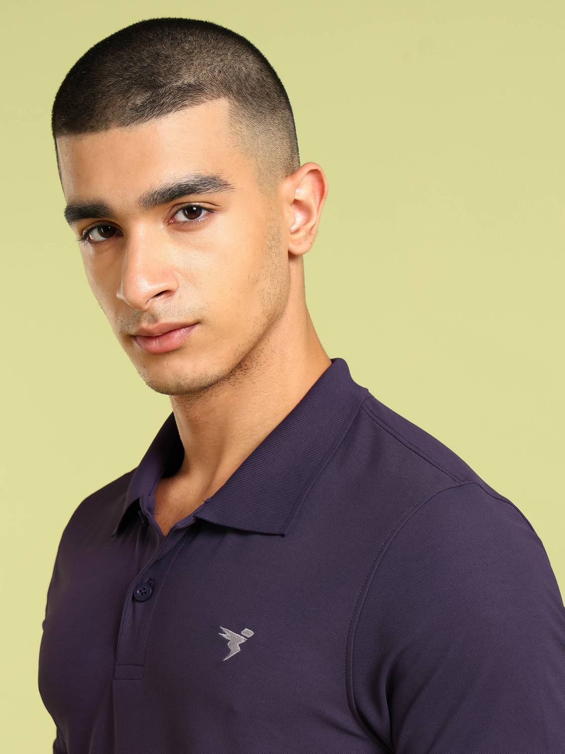 TECHNOSPORT Men Purple Polo Neck T-Shirt - Image 4