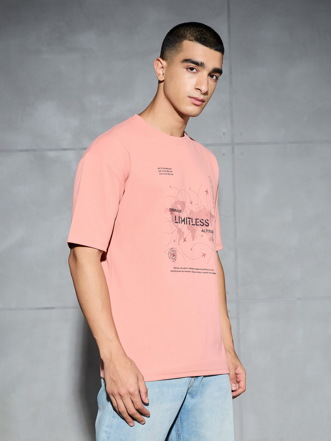 Image of TECHNOSPORT Graphic Print Men Crew Neck Orange T-Shirt
