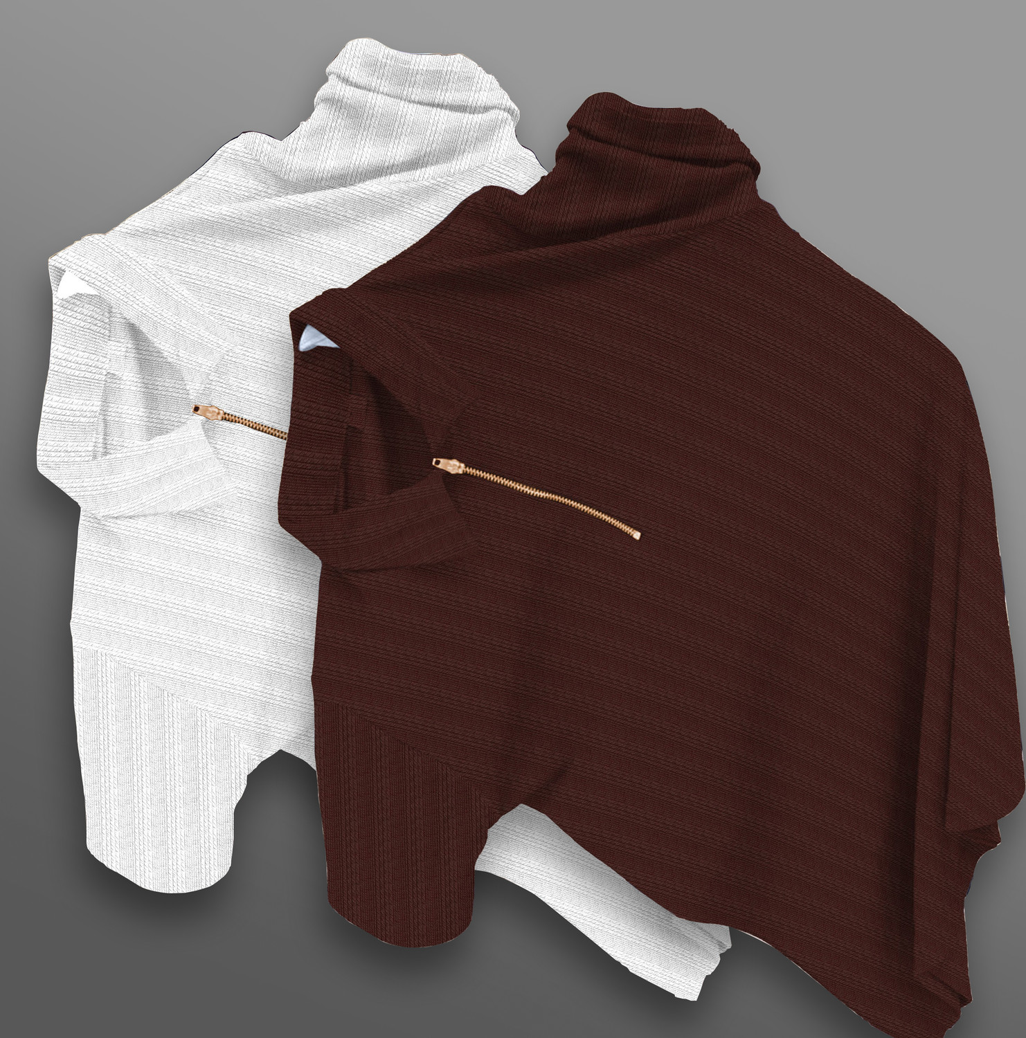 Image of COMBRAIDED Striped Men Zip Neck Multicolor T-Shirt