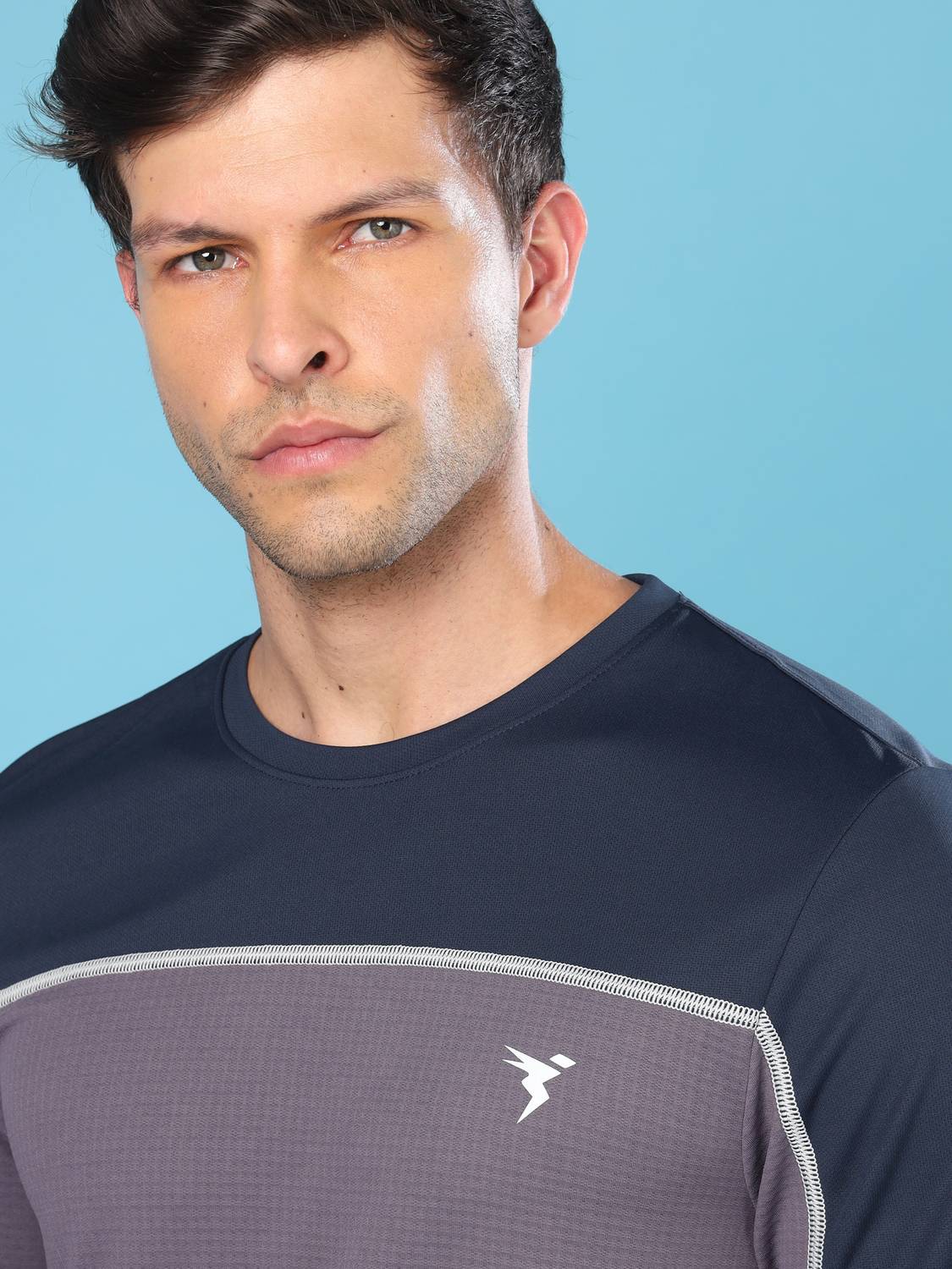 TECHNOSPORT Colorblock Purple T-Shirt - Image 4