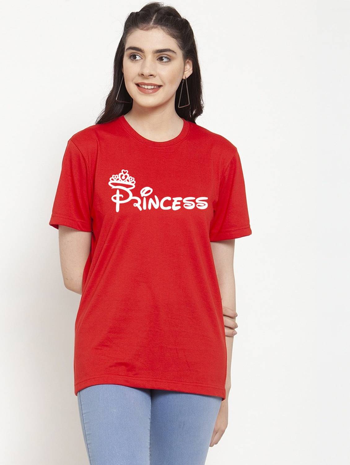 ARYA Graphic Print Women Round Neck Red T-Shirt