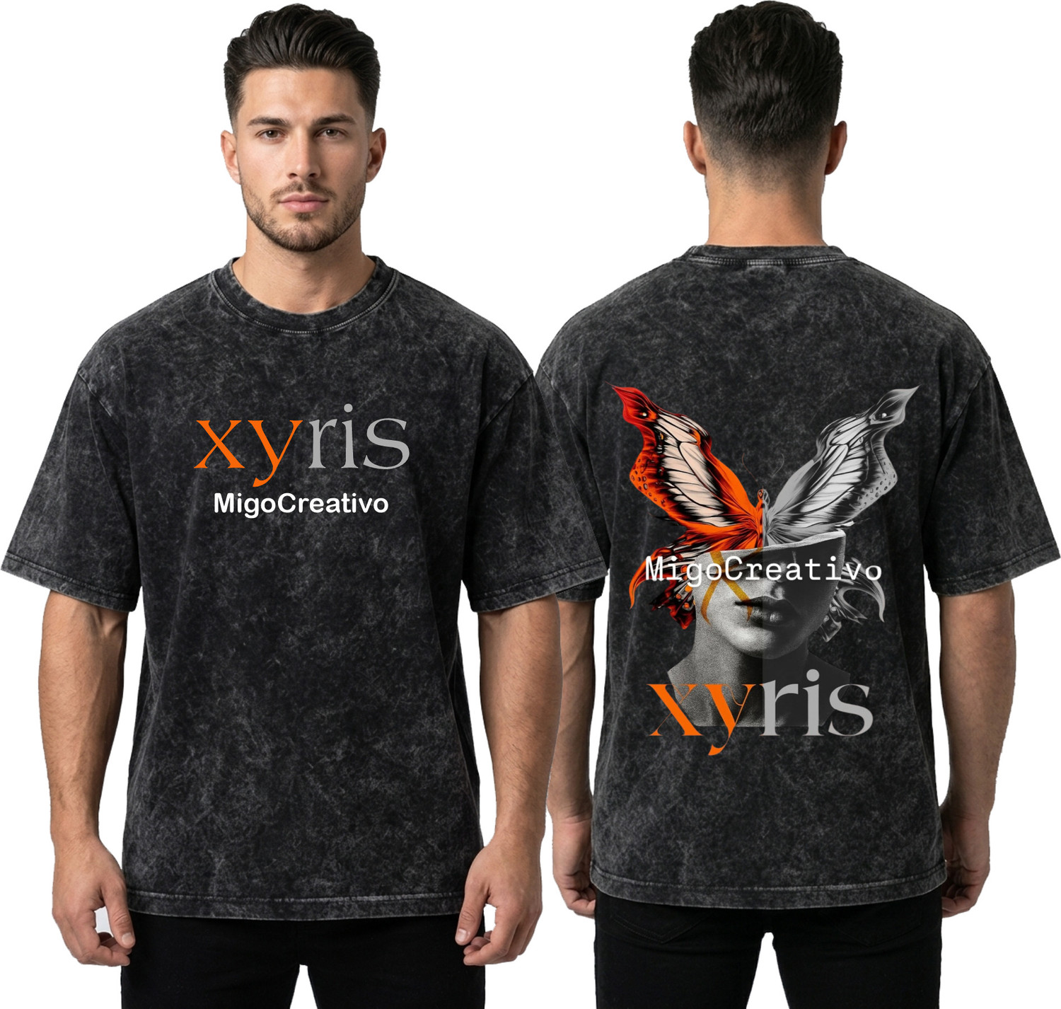 Image of DIGI DRAPE Graphic Print, Typography Men Round Neck Black T-Shirt