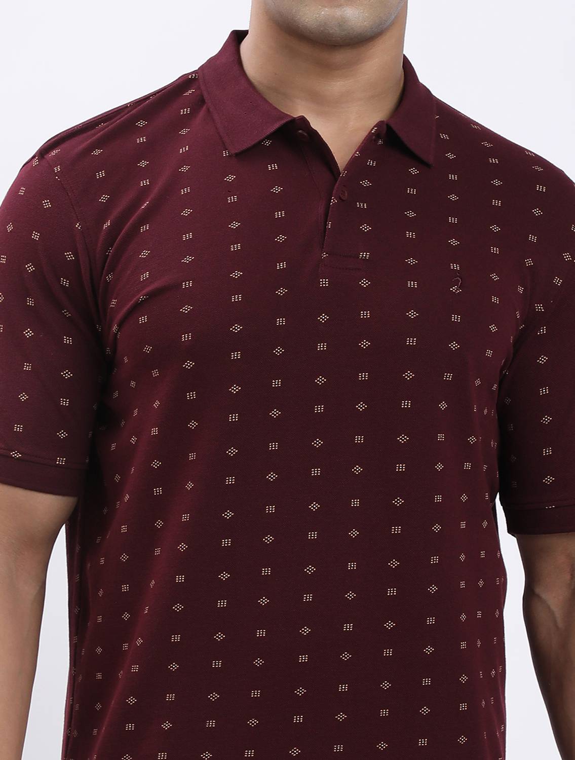 Indian Terrain Men Polo Neck Maroon T-Shirt - Image 5