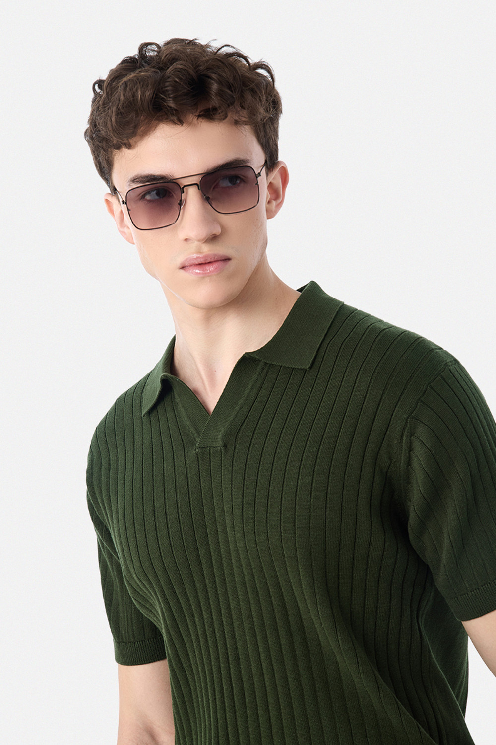 Image of Snitch Solid Men Polo Neck Green T-Shirt